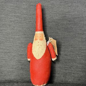 Creative Co-Op NWT Hand Painted Canvas Folk Art Santa Claus Figurine 9 3/4”